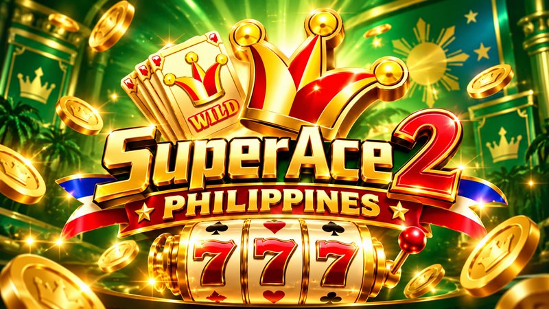 Super Ace 2 slot banner with a golden jester crown and card-themed artwork