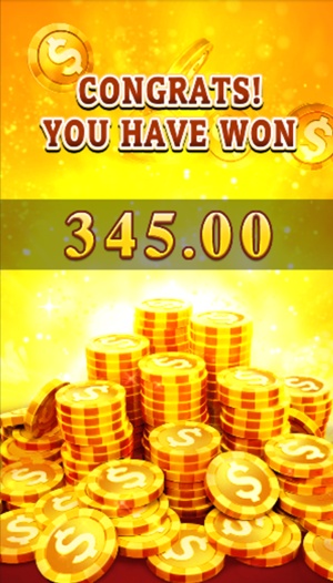 Super Ace 2 Free Game result screen reading Congrats You have won 345.00 above a pile of gold coins